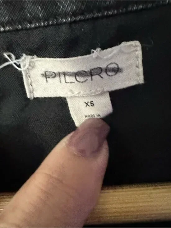 Pilcro Black V-Neck Button-Front Mini Dress Size XS - Picture 7 of 12